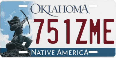 OK license plate 751ZME