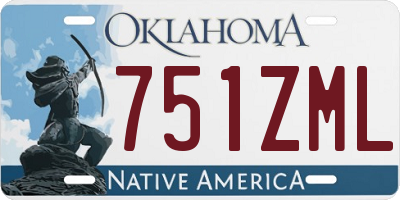OK license plate 751ZML