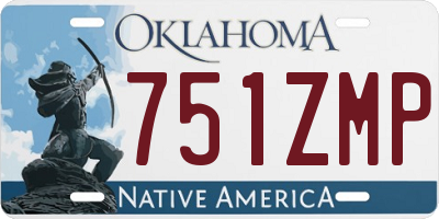 OK license plate 751ZMP