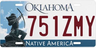 OK license plate 751ZMY