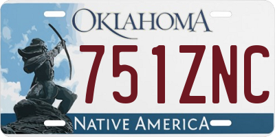 OK license plate 751ZNC