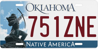 OK license plate 751ZNE