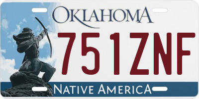 OK license plate 751ZNF