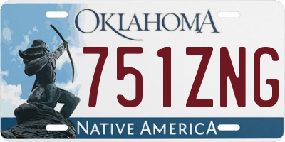 OK license plate 751ZNG