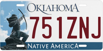 OK license plate 751ZNJ