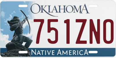 OK license plate 751ZNO