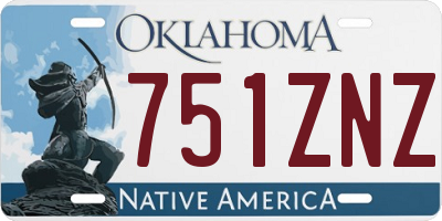 OK license plate 751ZNZ