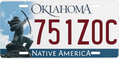 OK license plate 751ZOC