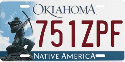 OK license plate 751ZPF