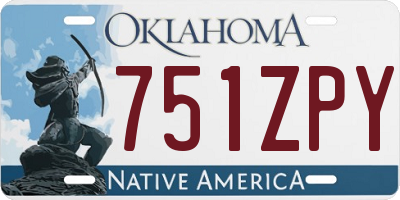 OK license plate 751ZPY