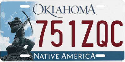 OK license plate 751ZQC