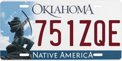 OK license plate 751ZQE