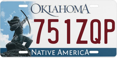 OK license plate 751ZQP