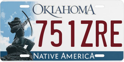 OK license plate 751ZRE