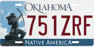 OK license plate 751ZRF