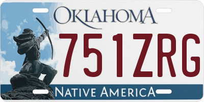 OK license plate 751ZRG