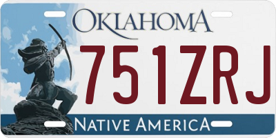 OK license plate 751ZRJ