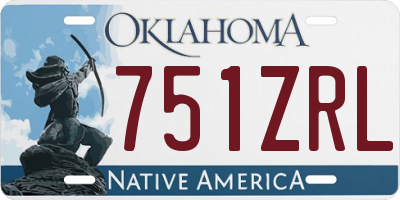 OK license plate 751ZRL