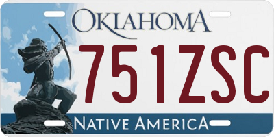 OK license plate 751ZSC
