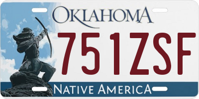 OK license plate 751ZSF