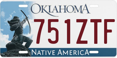 OK license plate 751ZTF