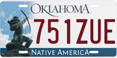OK license plate 751ZUE