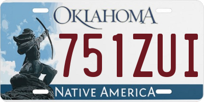 OK license plate 751ZUI