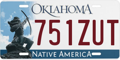 OK license plate 751ZUT