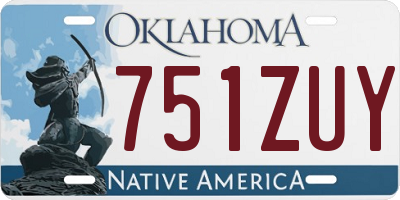 OK license plate 751ZUY