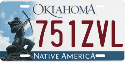 OK license plate 751ZVL
