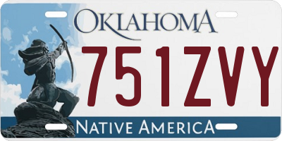 OK license plate 751ZVY