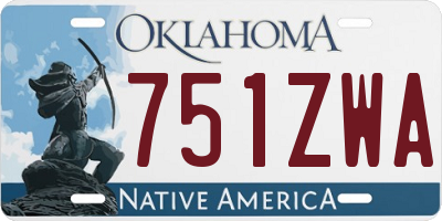 OK license plate 751ZWA