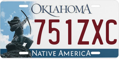 OK license plate 751ZXC