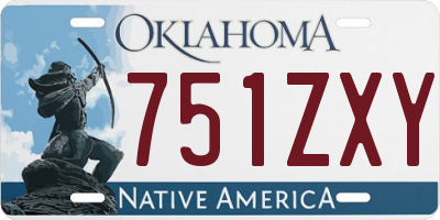 OK license plate 751ZXY