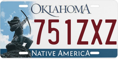 OK license plate 751ZXZ