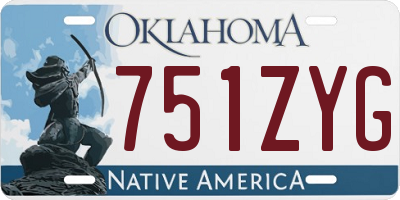 OK license plate 751ZYG