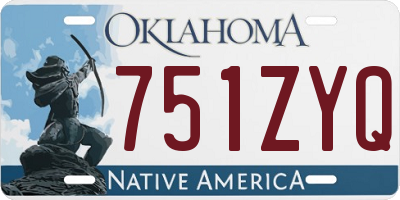 OK license plate 751ZYQ