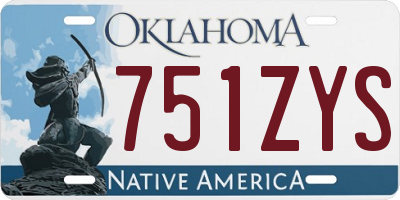 OK license plate 751ZYS