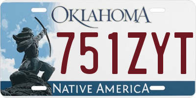 OK license plate 751ZYT