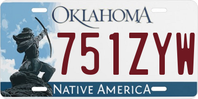 OK license plate 751ZYW