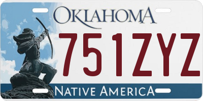OK license plate 751ZYZ