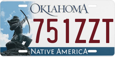 OK license plate 751ZZT