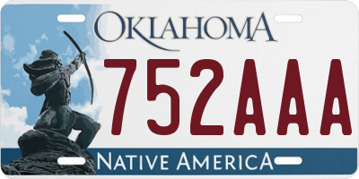 OK license plate 752AAA