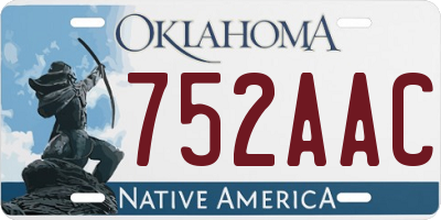OK license plate 752AAC