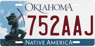 OK license plate 752AAJ