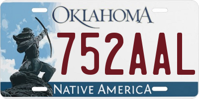 OK license plate 752AAL