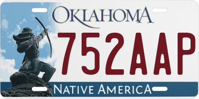 OK license plate 752AAP