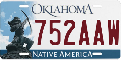 OK license plate 752AAW