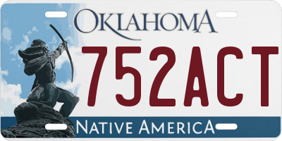 OK license plate 752ACT