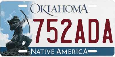 OK license plate 752ADA
